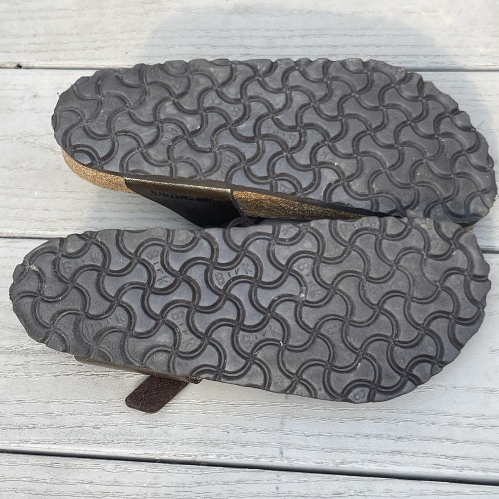 Birkenstock Gizeh Birko-Flor Womens Sz 38 L 7 Comfort Casual Summer Gold Sandals - Picture 8 of 8